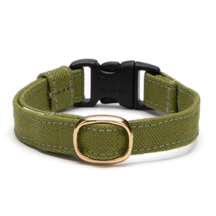 猫首輪 MUJI綿麻 グリーン