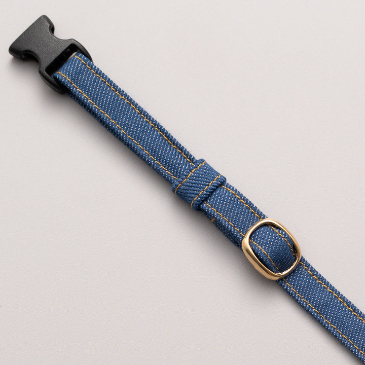 猫首輪 デニム ブルー