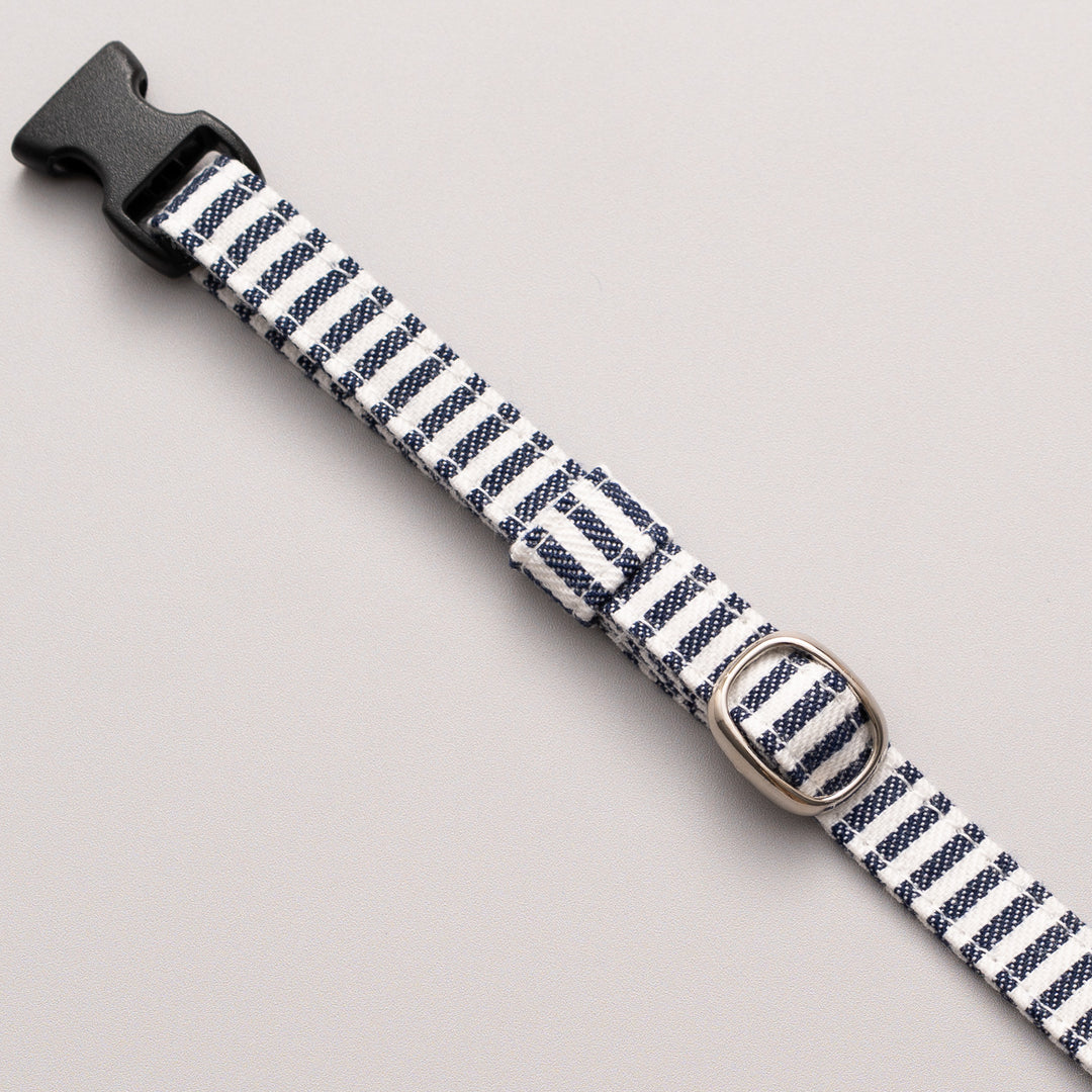 猫首輪 デニム ヒッコリー