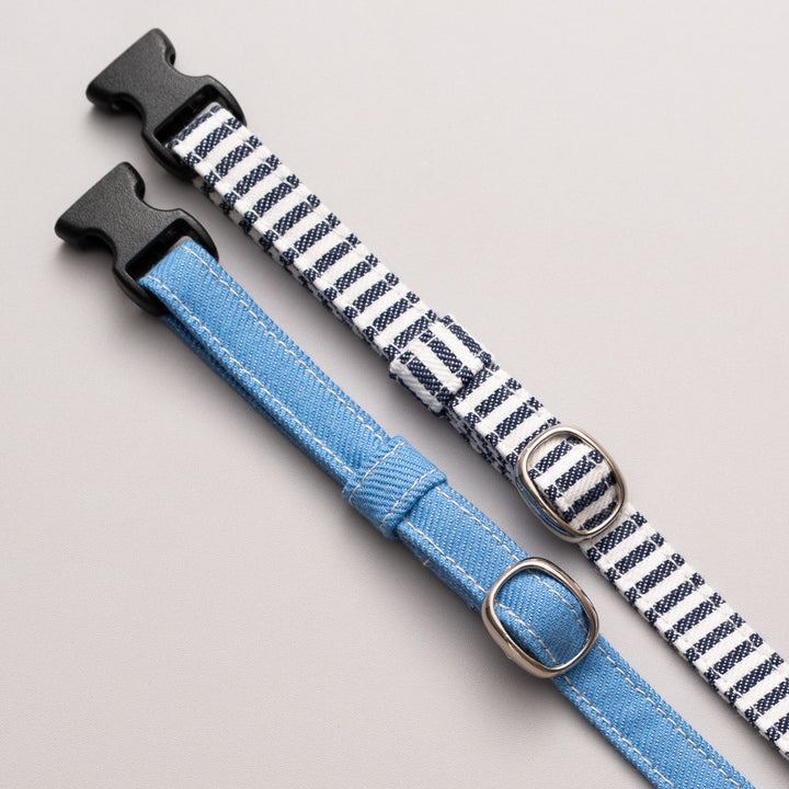 猫首輪 デニム ヒッコリー