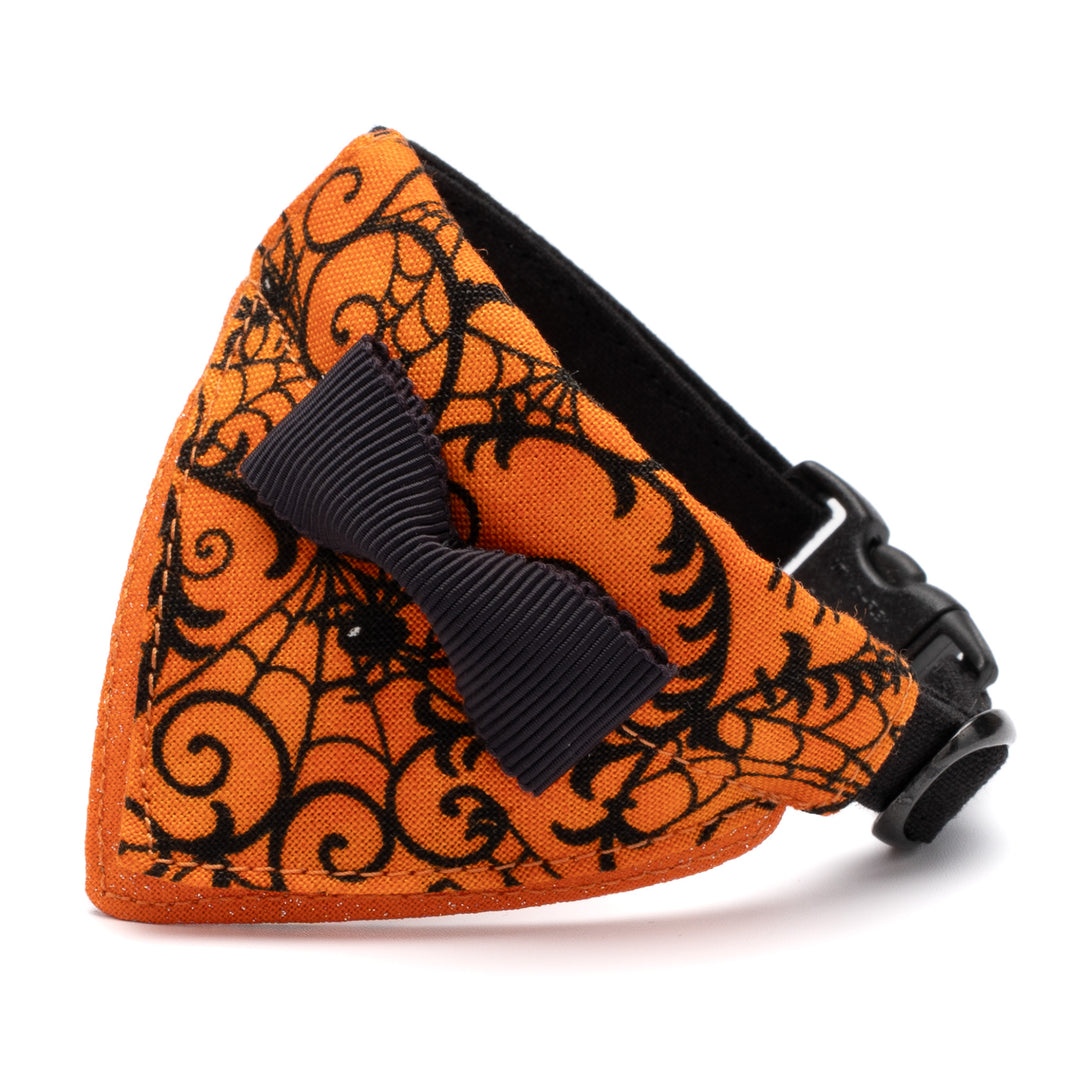 バンダナ付き猫首輪 ハロウィンパーティー スパイダー/オレンジ