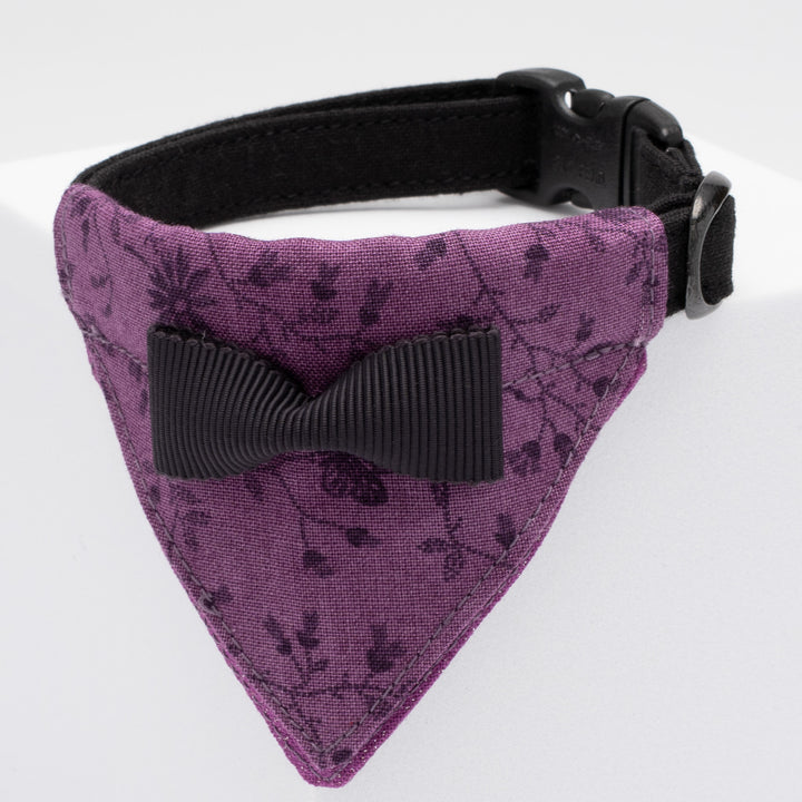 バンダナ付き猫首輪 ハロウィンパーティー ミッドナイトフラワー/パープル