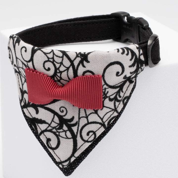 バンダナ付き猫首輪 ハロウィンパーティー スパイダー/ブラック