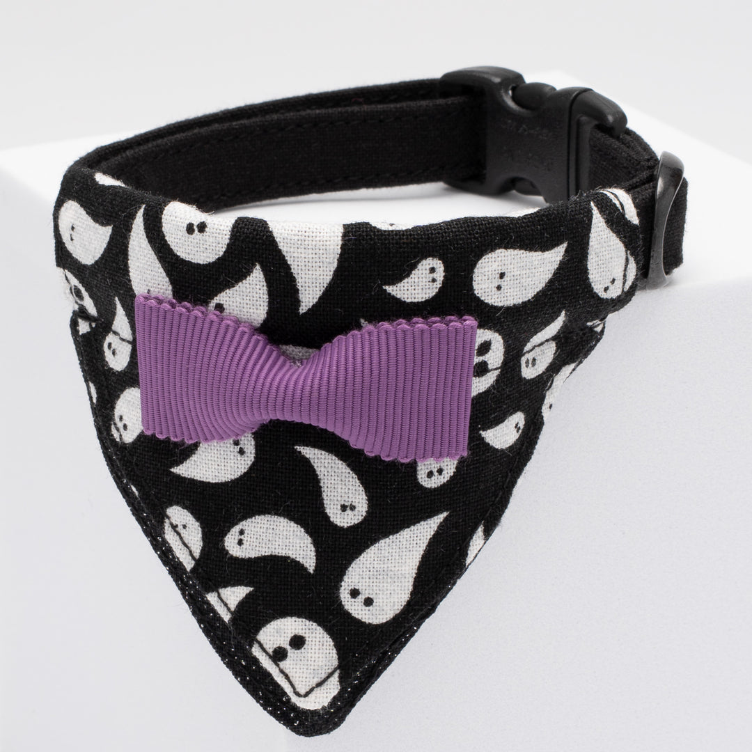 バンダナ付き猫首輪 ハロウィンパーティー ゴースト/ブラック