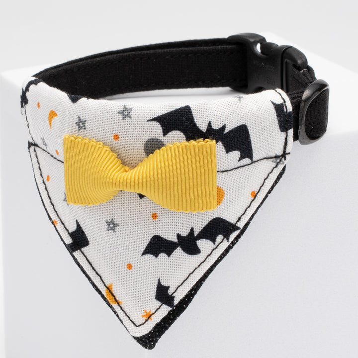 バンダナ付き猫首輪 ハロウィンパーティー コウモリ/ブラック