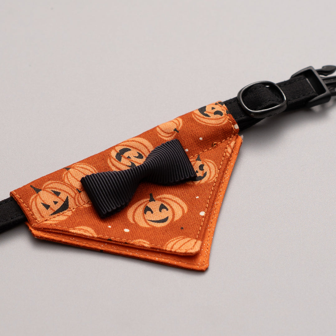 バンダナ付き猫首輪 ハロウィンパーティー ジャック・オー・ランタン/オレンジ