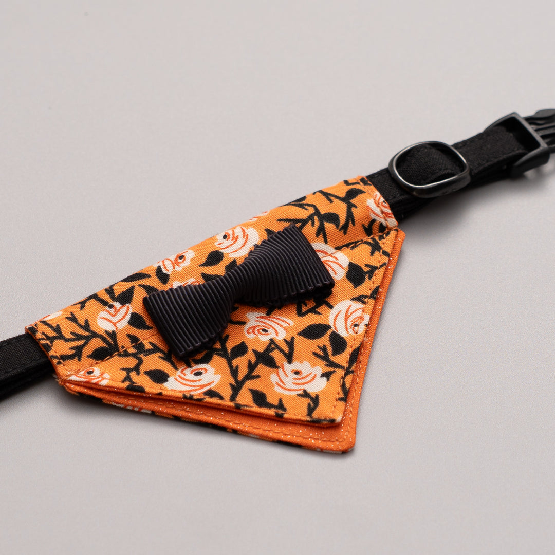 バンダナ付き猫首輪 ハロウィンパーティー トワイライトローズ/オレンジ