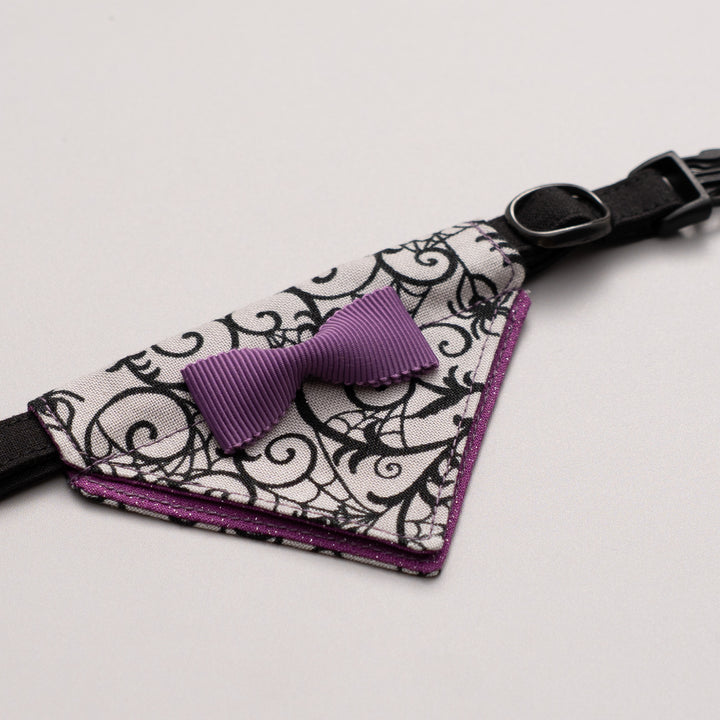 バンダナ付き猫首輪 ハロウィンパーティー スパイダー/パープル