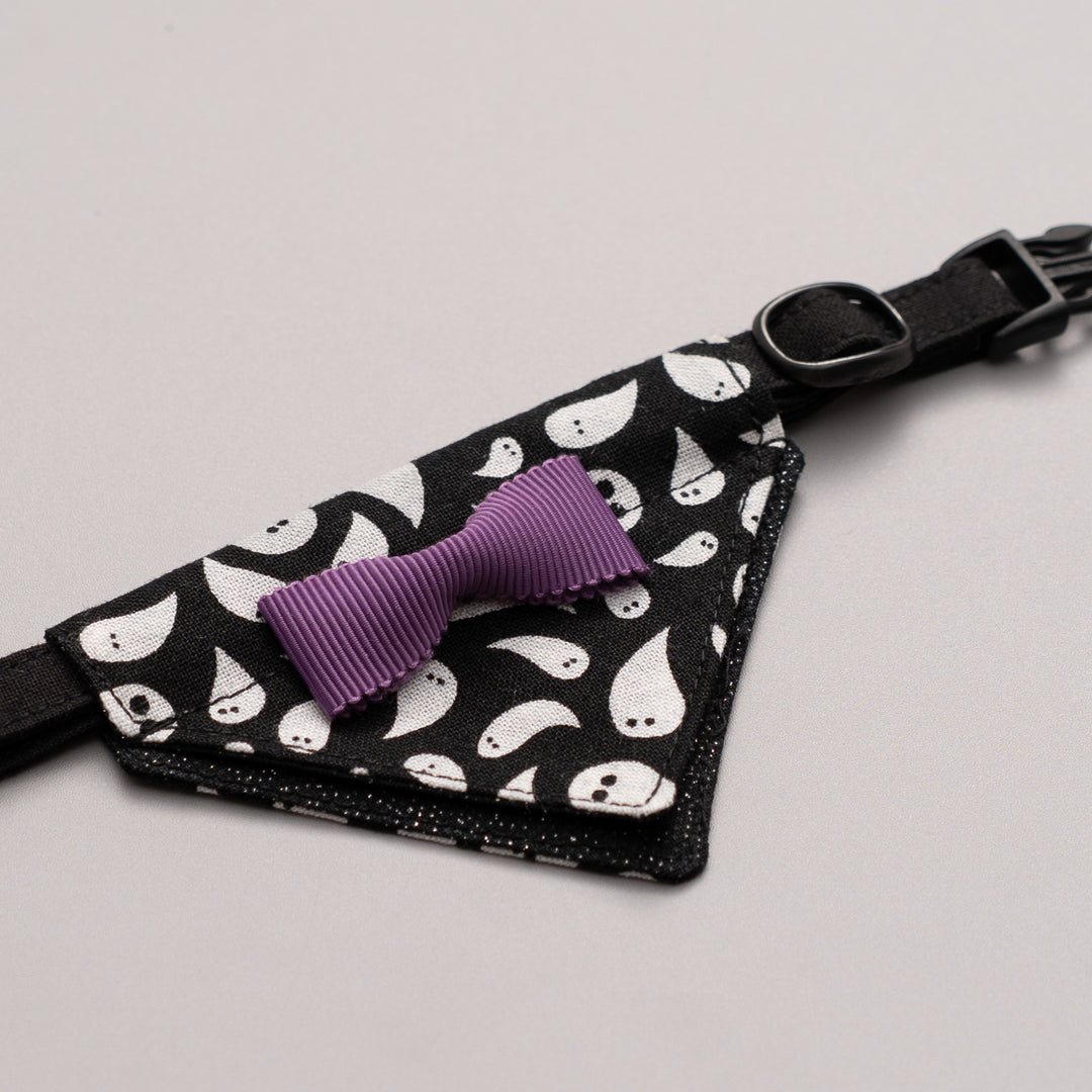 バンダナ付き猫首輪 ハロウィンパーティー ゴースト/ブラック