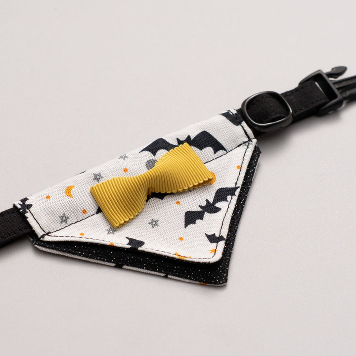バンダナ付き猫首輪 ハロウィンパーティー コウモリ/ブラック