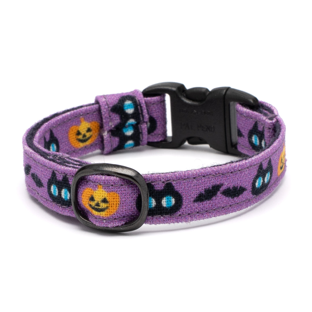 グラフィック猫首輪 黒猫のハロウィン パープル【限定モデル】