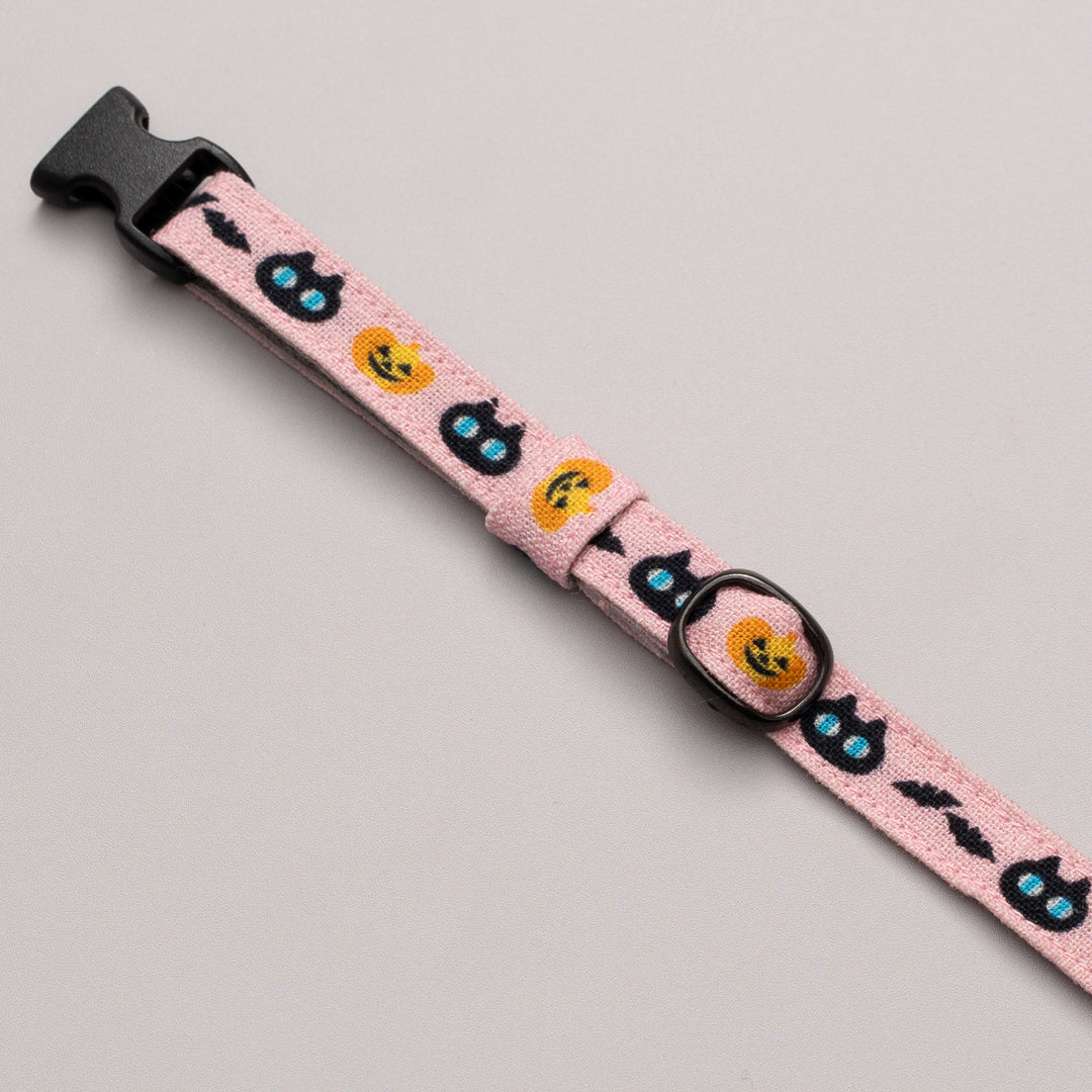 グラフィック猫首輪 黒猫のハロウィン ピンク【限定モデル】