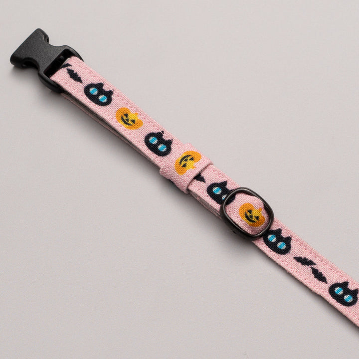 グラフィック猫首輪 黒猫のハロウィン ピンク【限定モデル】