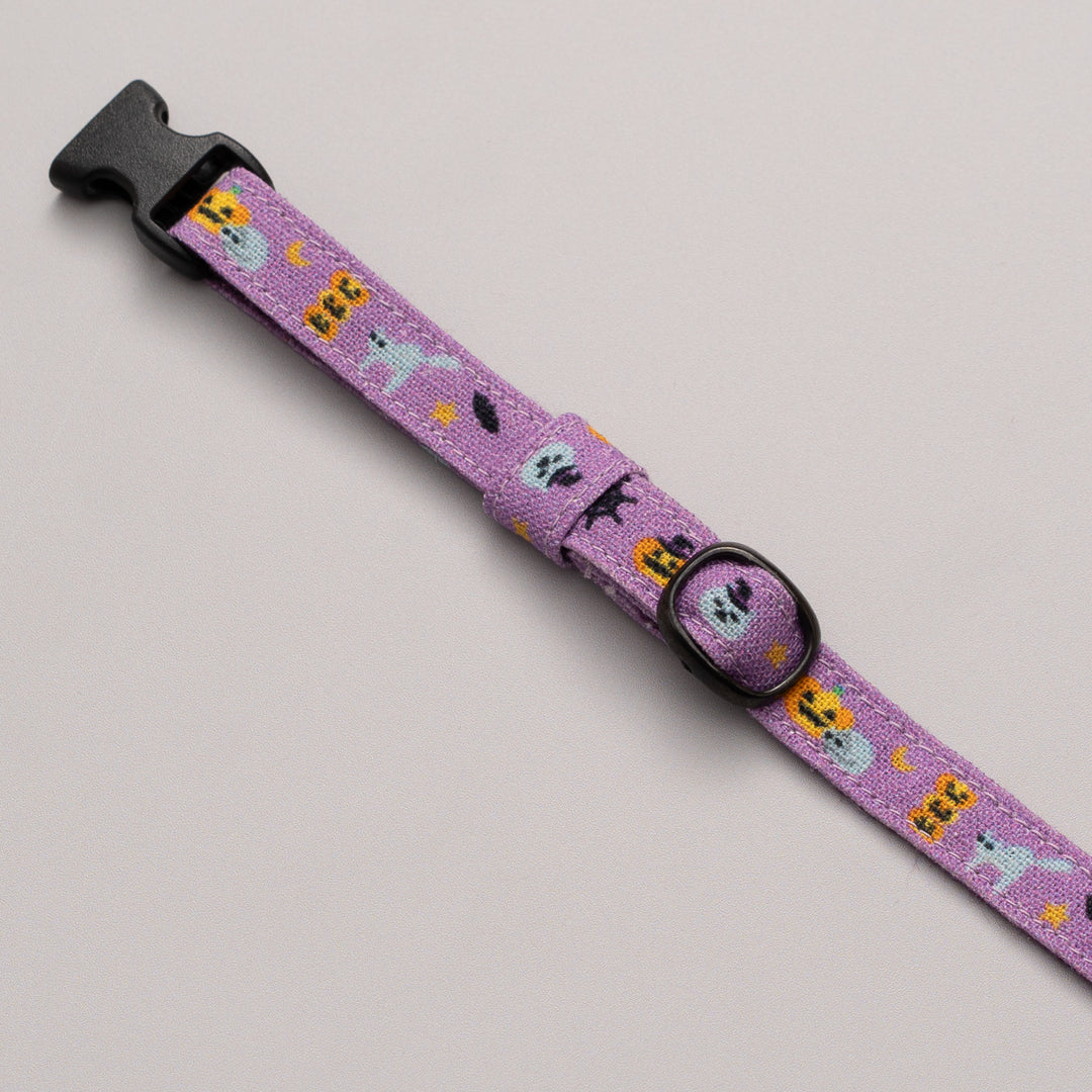 グラフィック猫首輪 猫とかぼちゃ パープル【限定モデル】