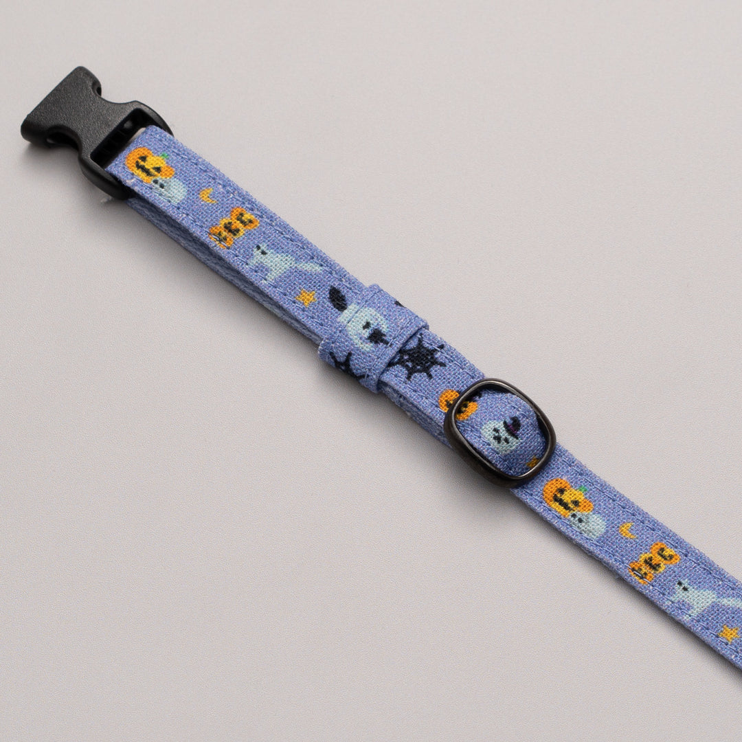 グラフィック猫首輪 黒猫のハロウィン ブルー【限定モデル】