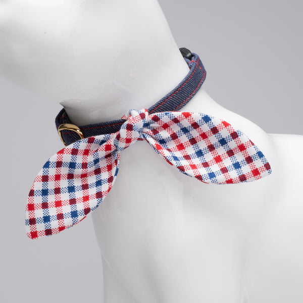 【セット品】リーフリボン modaスタースパングルド & 猫首輪 デニム ネイビー 【セット品】リーフリボン modaスタースパングルド & 猫首輪 デニム ネイビー