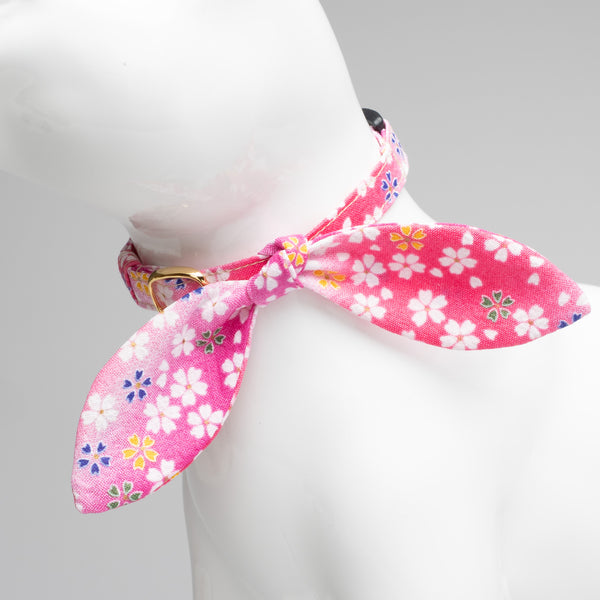 【セット品】リーフリボン & 猫首輪 はんなり桜 ピンク 【セット品】リーフリボン & 猫首輪 はんなり桜 ピンク