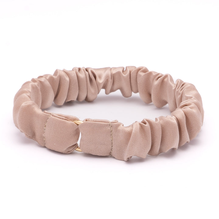 シュシュ猫首輪 シルク 無地 ロイヤルグレージュ