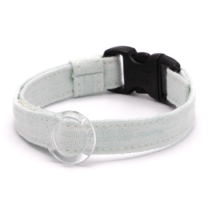 猫首輪 オールコットン・金属アレルギー対応 ミントグリーン