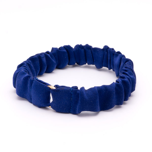 シュシュ猫首輪 シルク 無地 ロイヤルブルー シュシュ猫首輪 シルク 無地 ロイヤルブルー