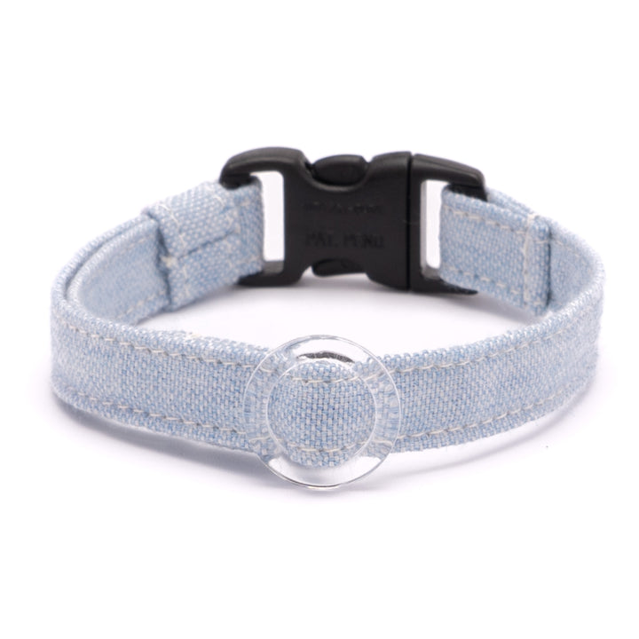 猫首輪 オールコットン・金属アレルギー対応 ブルー