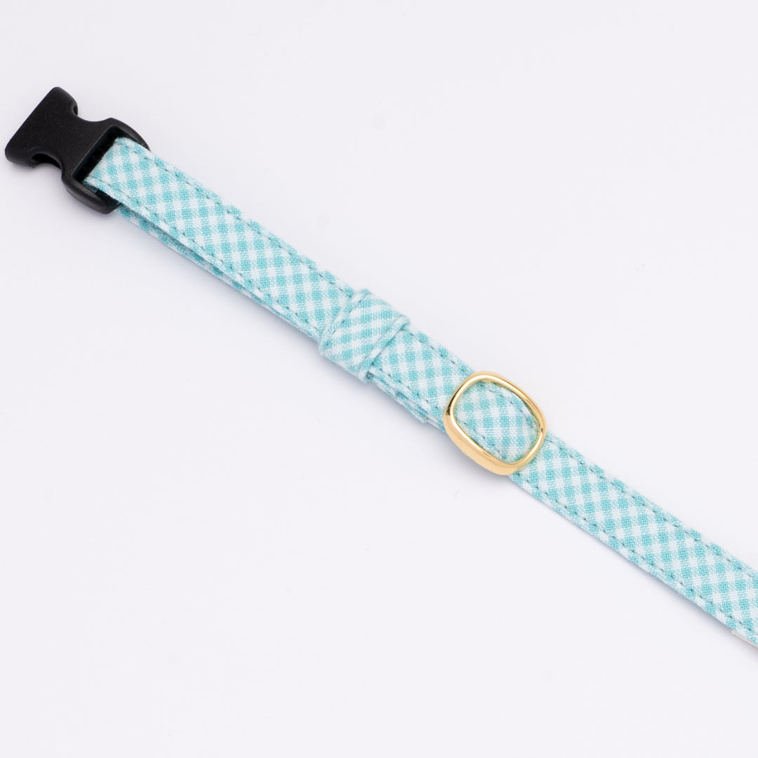 猫首輪 ギンガムチェック(新タイプ) ミントグリーン