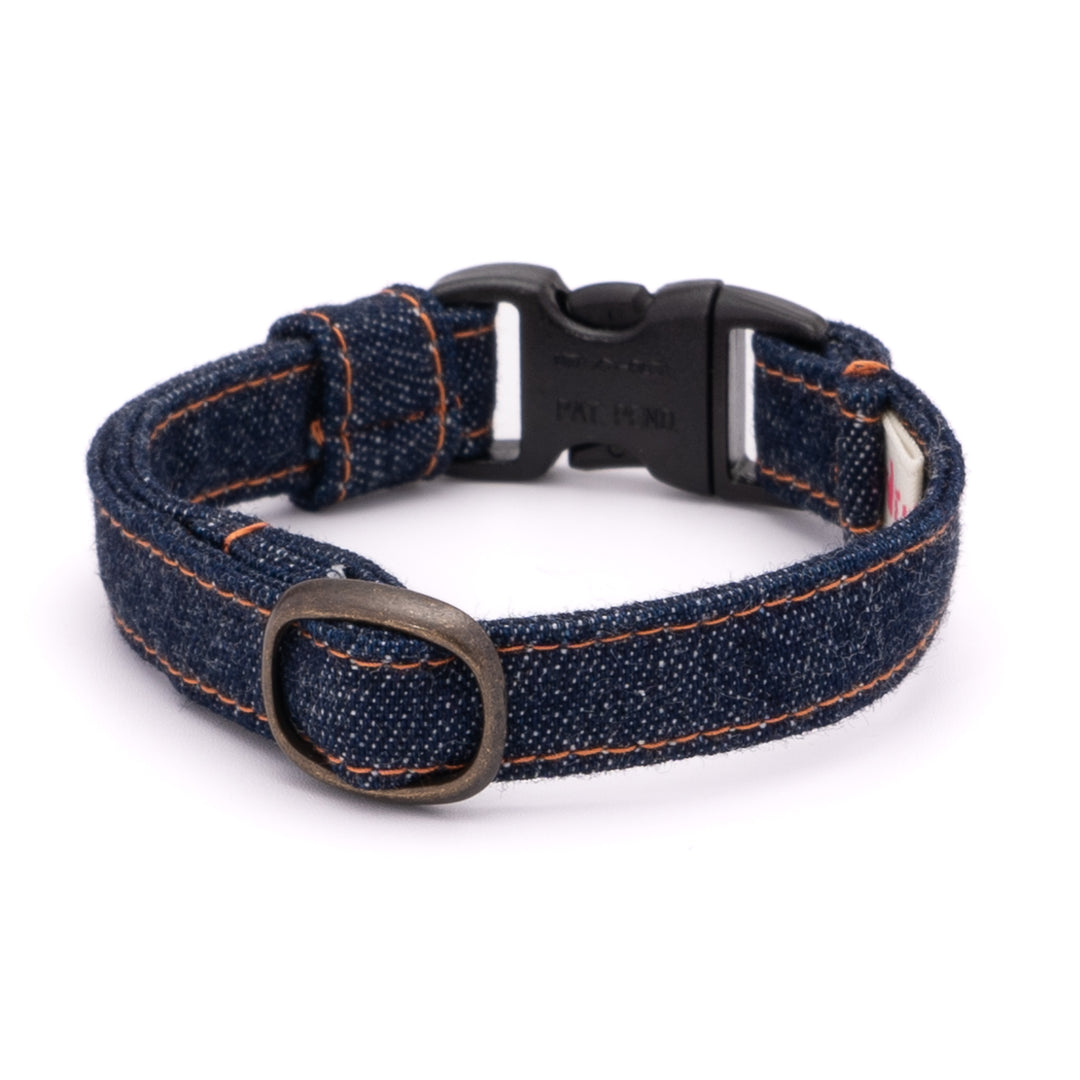 猫首輪 岡山児島デニム ネイビー