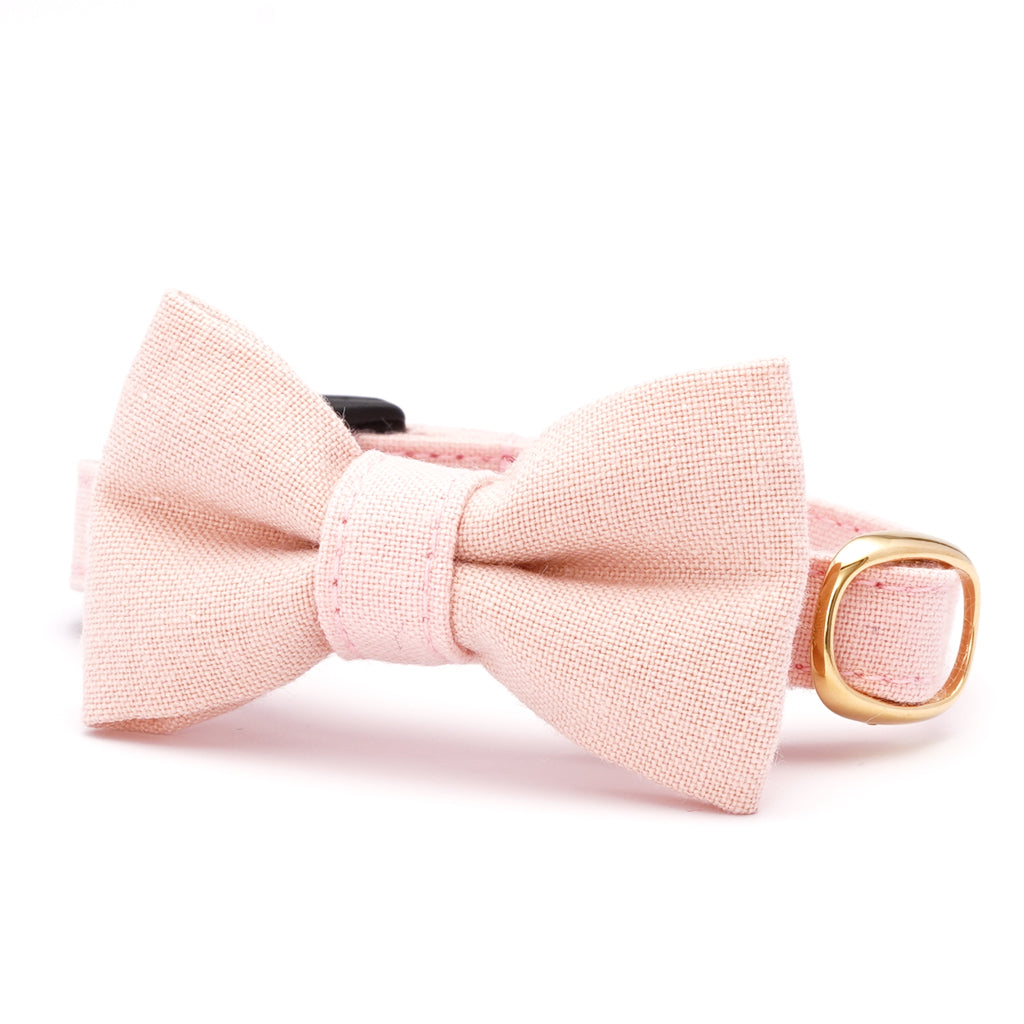 リボン付き猫首輪 MUJIコットンプレーン 乙女｜ぽぽねこ公式オンライン