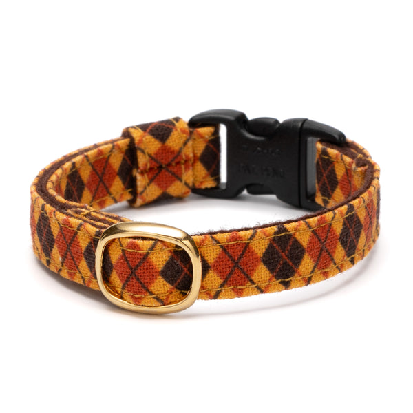 グラフィック猫首輪 クラシックアーガイル オレンジ×ブラウン【限定モデル】 グラフィック猫首輪 クラシックアーガイル オレンジ×ブラウン【限定モデル】