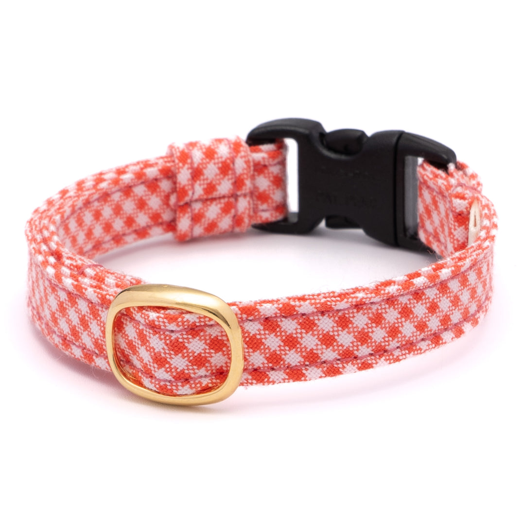 猫首輪 ギンガムチェック(新タイプ) トマトレッド