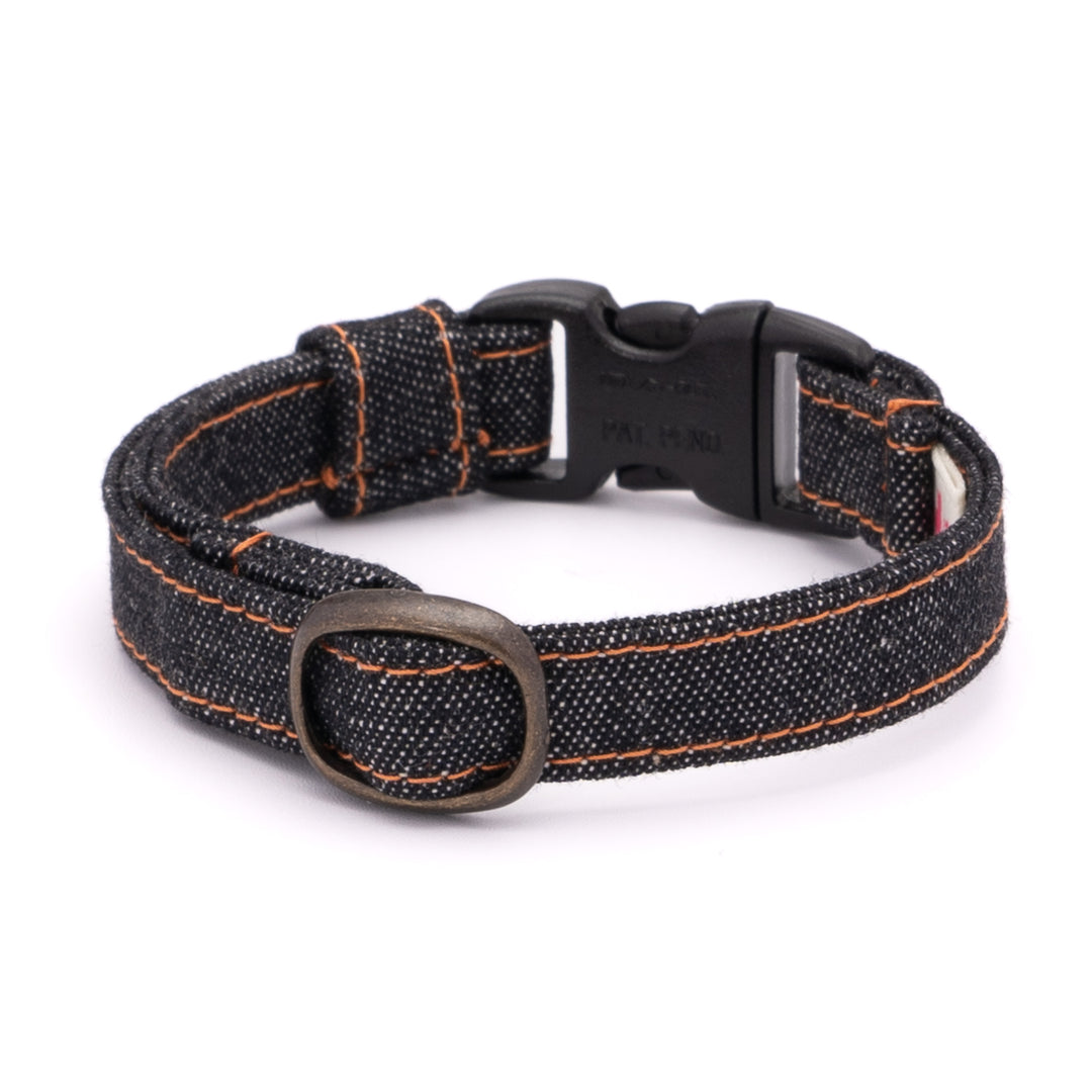 猫首輪 岡山児島デニム ブラック