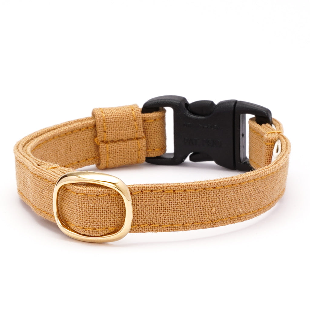 猫首輪 MUJIコットンプレーン 山吹｜ぽぽねこ公式オンラインショップ