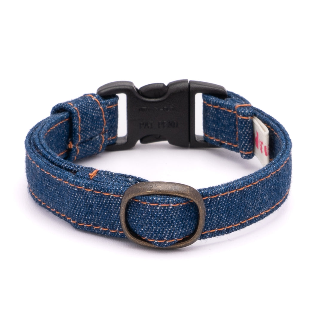 猫首輪 岡山児島デニム ブルー