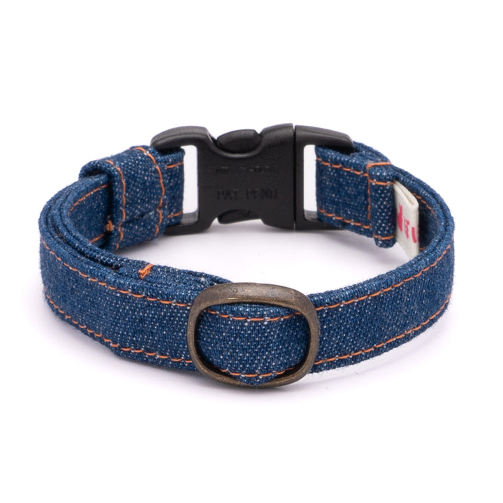 猫首輪 岡山児島デニム ブルー