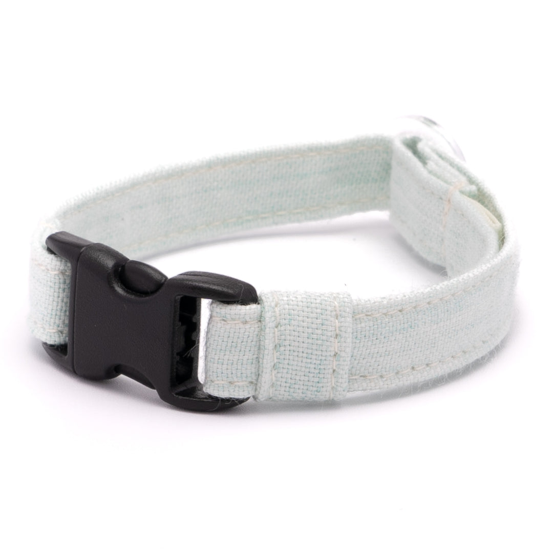 猫首輪 オールコットン・金属アレルギー対応 ミントグリーン