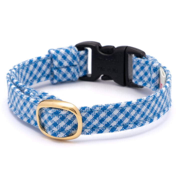 猫首輪 ギンガムチェック(新タイプ) ブルー