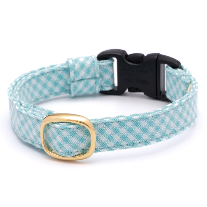 猫首輪 ギンガムチェック(新タイプ) ミントグリーン