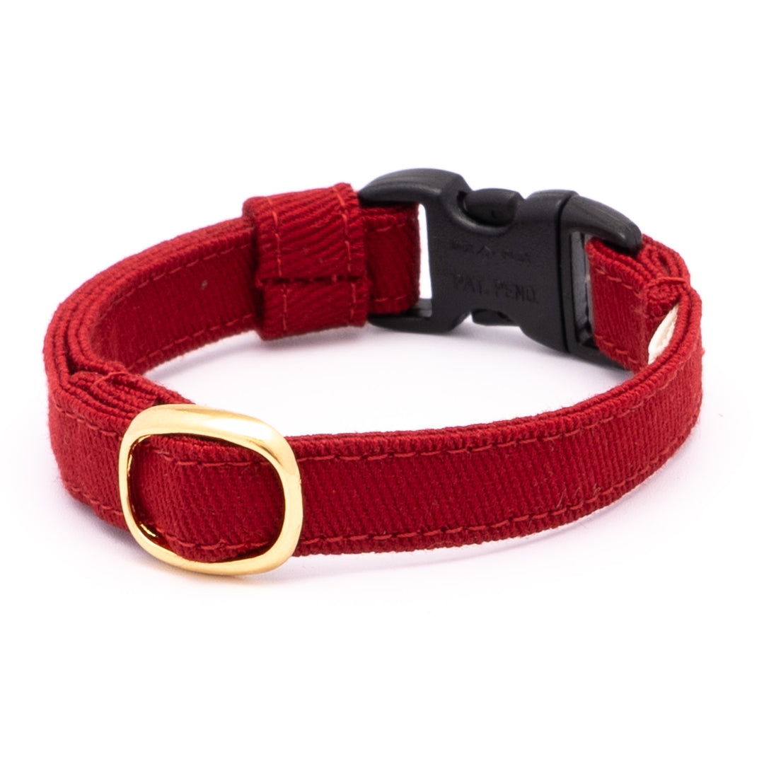 猫首輪 MUJIコットンツイル ボルドー【限定色】