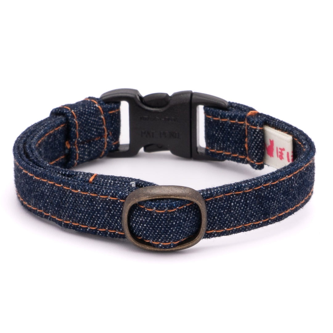 猫首輪 岡山児島デニム ネイビー