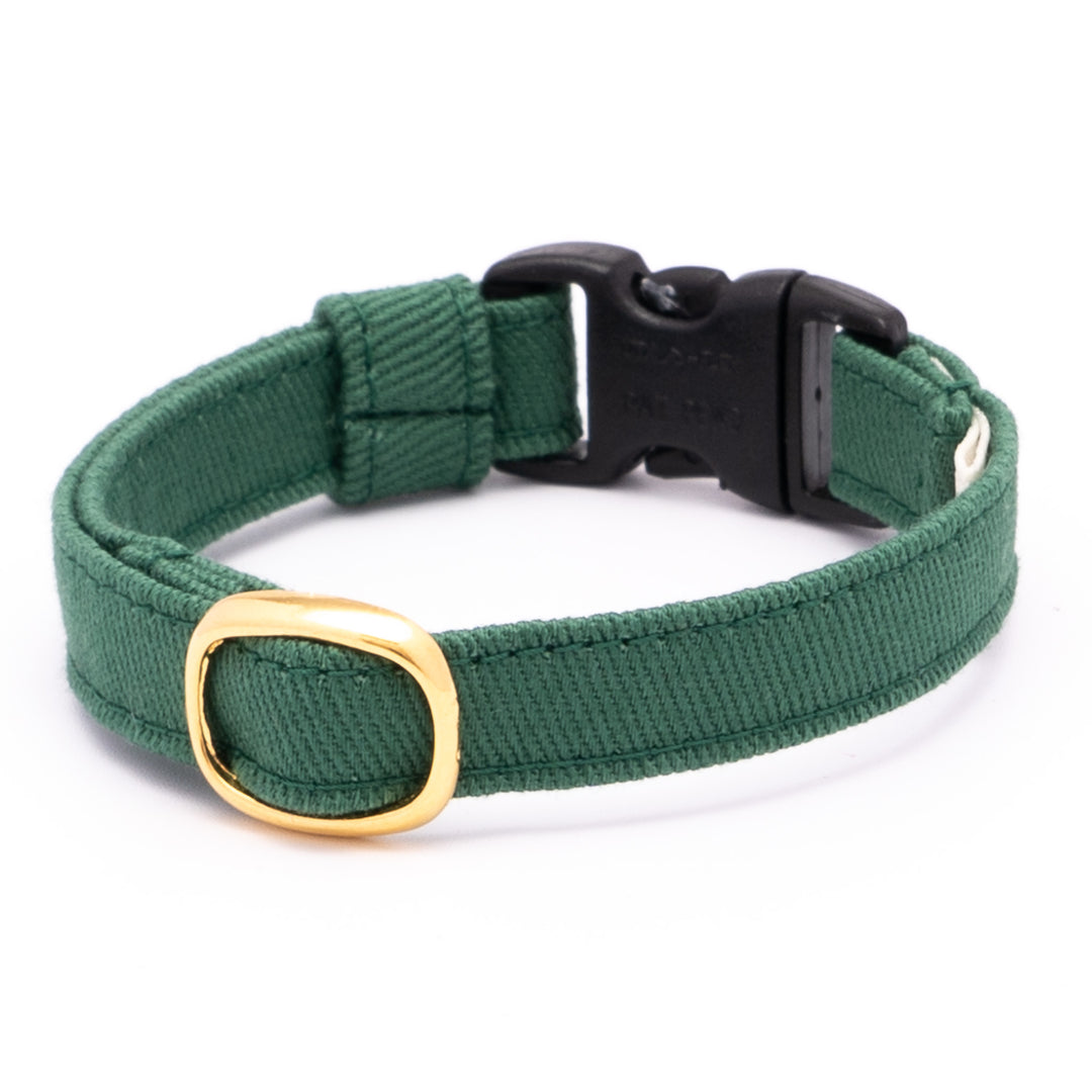 猫首輪 MUJIコットンツイル エバーグリーン【限定色】