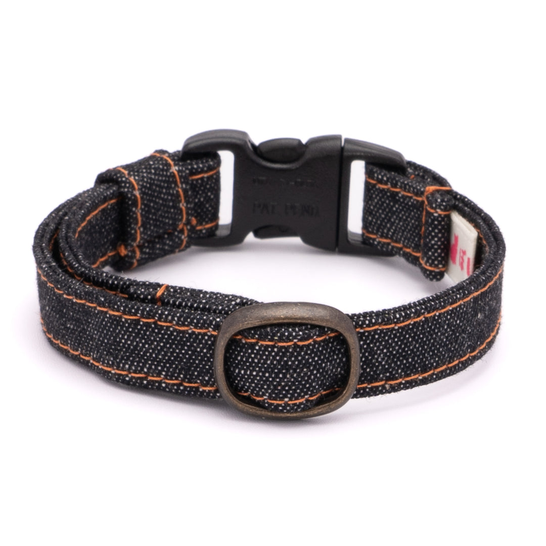 猫首輪 岡山児島デニム ブラック