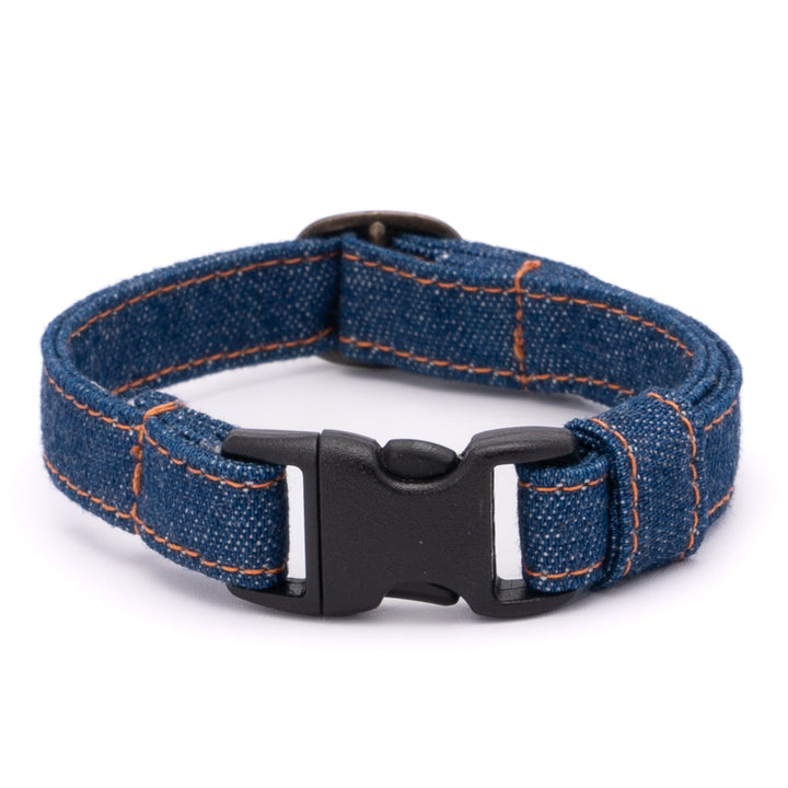 猫首輪 岡山児島デニム ブルー