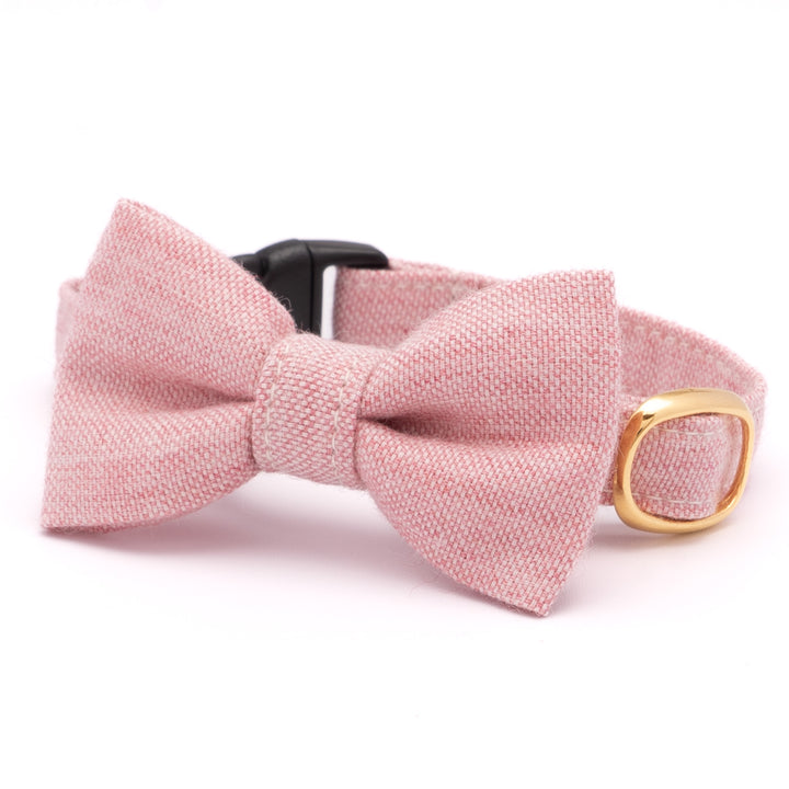 リボン付き猫首輪 オールコットン レッド