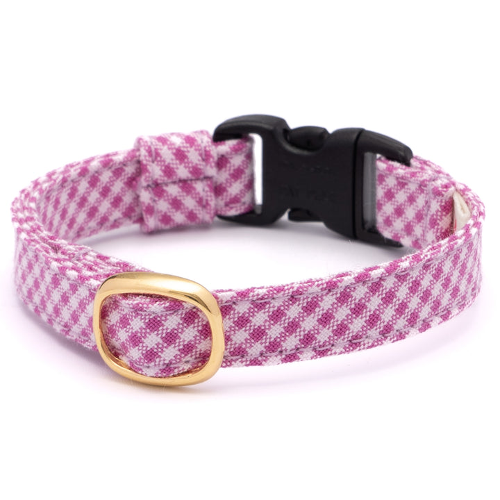 猫首輪 ギンガムチェック(新タイプ) ラズベリー