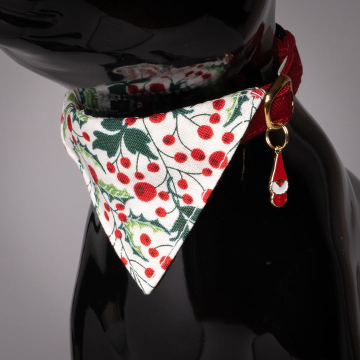 バンダナ付き猫首輪 クリスマス ベリー オフホワイト