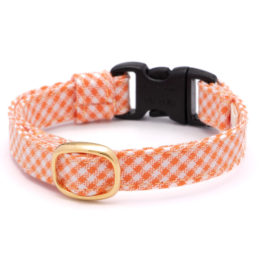 猫首輪 ギンガムチェック(新タイプ) オレンジ