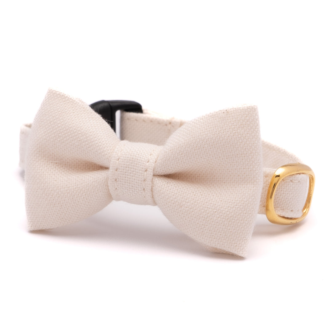 リボン付き猫首輪 オールコットン 無着色