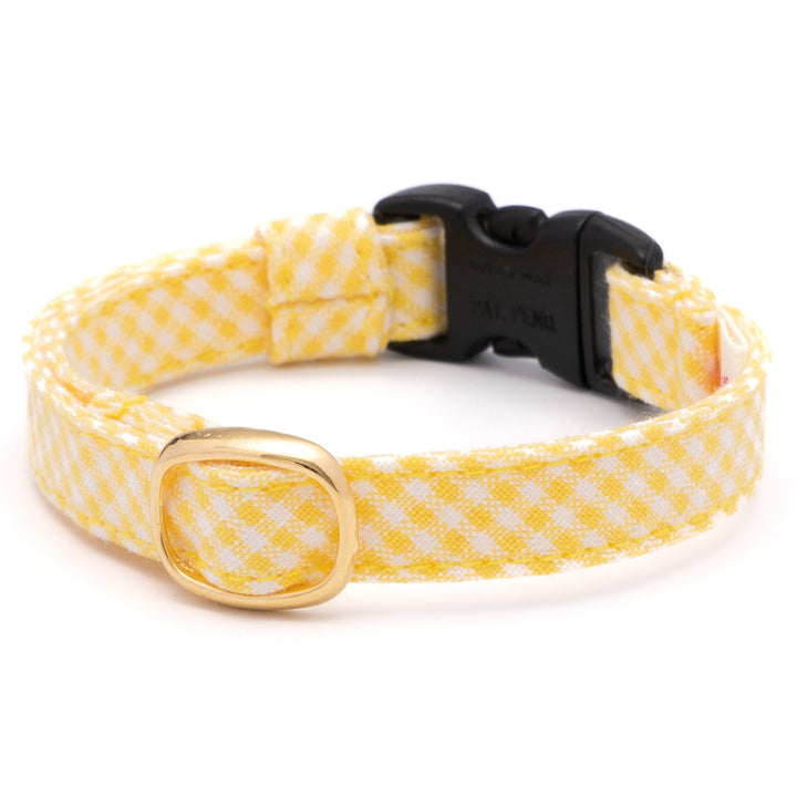 猫首輪 ギンガムチェック(新タイプ) イエロー