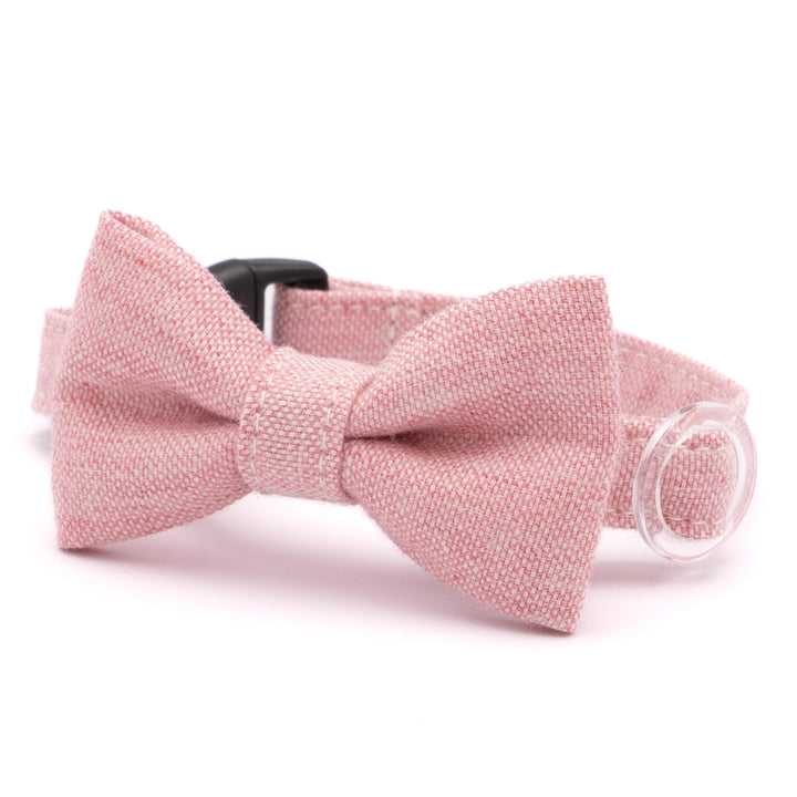 リボン付き猫首輪 オールコットン・金属アレルギー対応 レッド