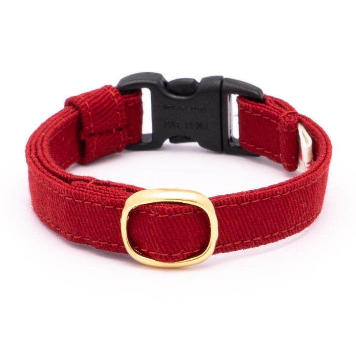 猫首輪 MUJIコットンツイル ボルドー【限定色】